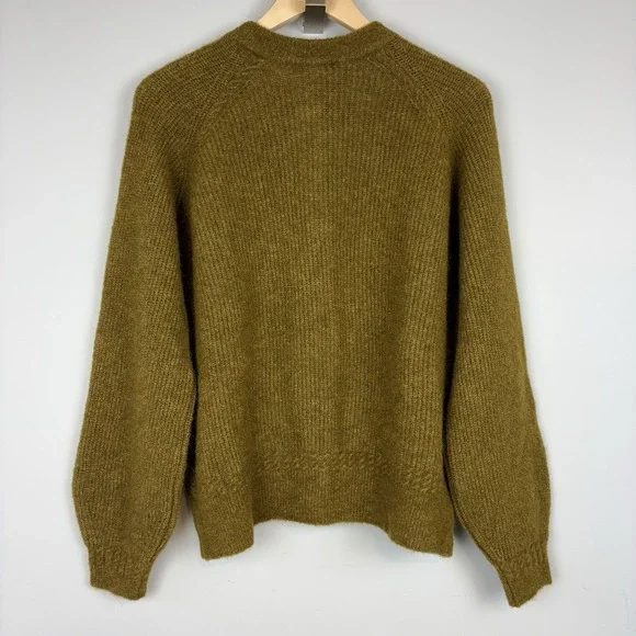 NWT Sezane Othello Sweater Cardigan Olive Green Sz L - Picture 7 of 8